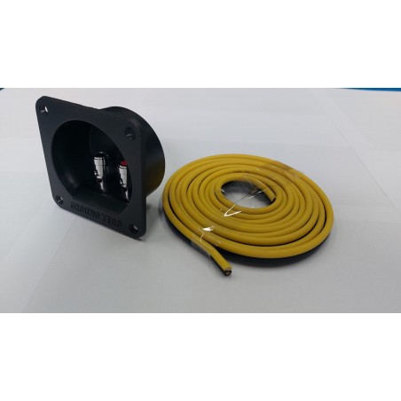 GROUND ZERO Vaschetta MORSETTIERA CONTATTIERA + 2,5mt Cavo 4mm  Per Cavi Fino A max 6 Mm²