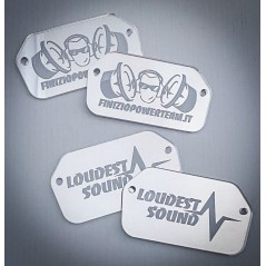 Placche In Plexiglass Specchiato Con Logo Inciso EDGE Audio ( 2 Pezzi ) Da Installare Su Portiere