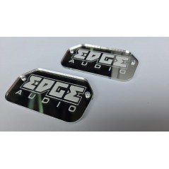Placche In Plexiglass Specchiato Con Logo Inciso EDGE Audio ( 2 Pezzi ) Da Installare Su Portiere