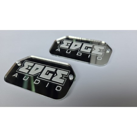 Placche In Plexiglass Specchiato Con Logo Inciso EDGE Audio ( 2 Pezzi ) Da Installare Su Portiere