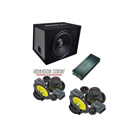 GROUND ZERO SoundPak5 Impianto completo Amplificatore 5 Canali 8 Casse Subwoofer