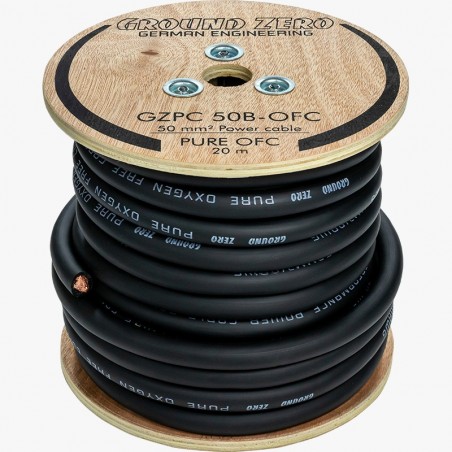 GROUND ZERO Cavi Ø 50 Mm² OFC 100% RAME PREMIUM Quality Cavo 50mm Positivo Alimentazione NERO