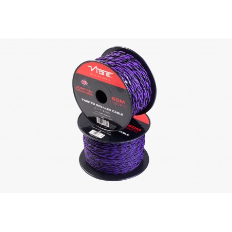 Bobina 60 Metri Cavo Di Qualità 2 X 1,5mm OFC 100% RAME Cavi Casse Bipolare Nero/Viola Vibe Audio