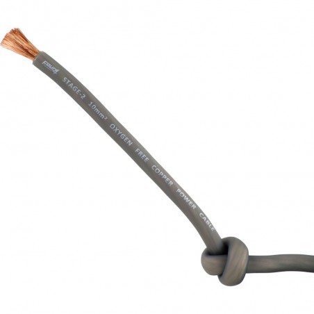 Cavo Installazione 10mm OFC 100% RAME 10 mm Cavi Alimentazione Positivo 7 Awg GRIGIO