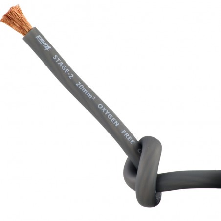 Cavo Installazione 4 awg OFC 100% RAME 20 mm Cavi alimentazione positivo 20mm GRIGIO Premium Quality
