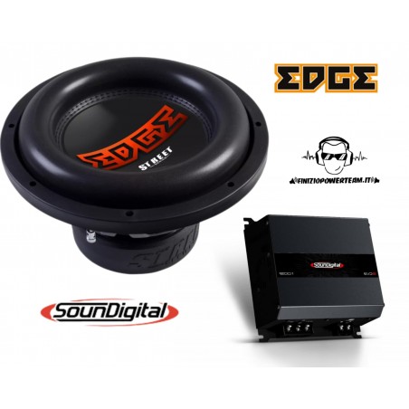 BassPack Sx30 Subwoofer EDGE 30 Cm + Amplificatore Soundigital 1200 Watt Rms