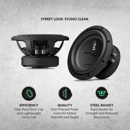 Audiocontrol EPICX8D4 Subwoofer 20cm 2x4 Ohm 500 Watt RMS