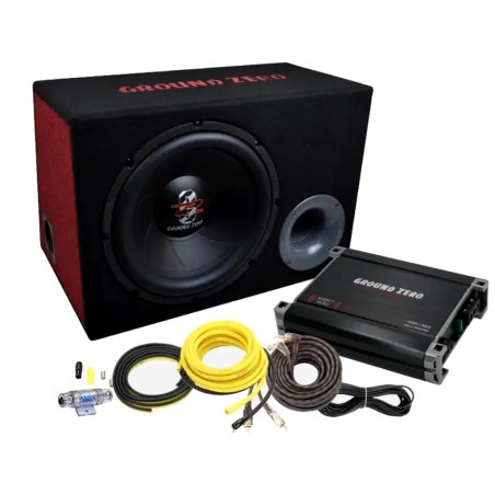 GZ BASS KIT 12.300X-II GROUND ZERO Basspack Subwoofer + Amplificatore + Kit Cavi