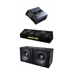 KITIPO' SoundPack GZX 1200 Impianto Completo Con Amplificatore 4 Canali Altoparlanti Subwoofer In Cassa