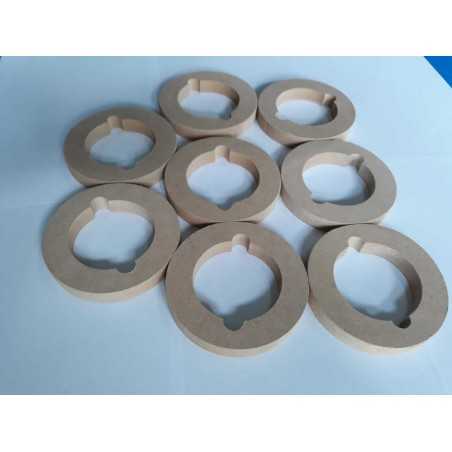 4 Coppie ANELLI Supporto Tweeter bullet anello mdf 100mm Legno MDF (8 Pezzi )