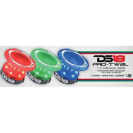 COPPIA Tweeter DS18 PRO TW 2 Super Bullet audio SPL compressione DS 18 auto RGB