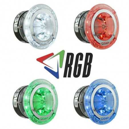 COPPIA Tweeter DS18 PRO TW 4 Super Bullet audio SPL compressione DS 18 auto RGB