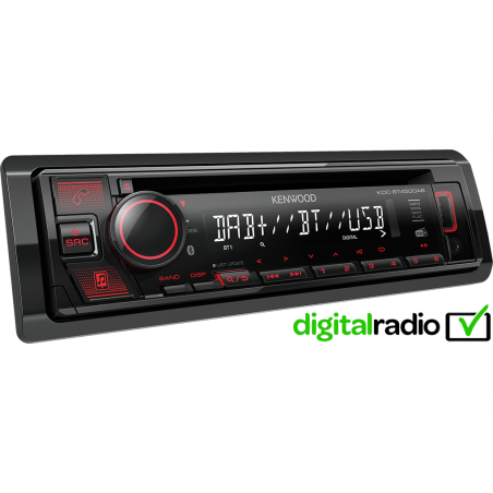 Kenwood KDC-BT450DAB  CD / USB  Filtro Attivo 3 vie con Bluetooth e DAB + Antenna inclusa