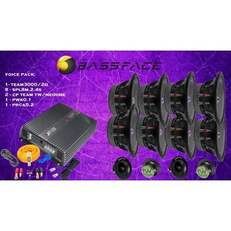 Bass Face Voice Pack 20 - Amplificatore 2 Canali 3000 Watt rms + 8 MidWoofer + 4 Tweeter