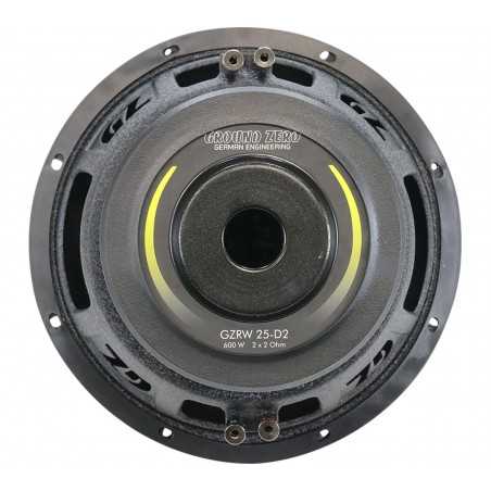 Subwoofer Ground Zero 25 cm GZRW 25-D2 600 watt rms  2x2Ω  sub auto gz 25cm