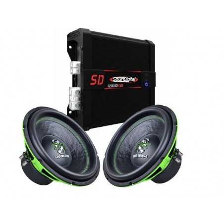 BassPack Ground Zero ZG 2 Subwoofer da 30 + Amplificatore SounDigital 1200 w rms