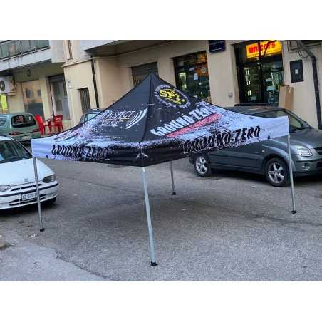 GAZEBO GROUND ZERO RICHIUDIBILE 3X3 METRI PIEGHEVOLE METALLO CON SACCA DI TRASPORTO