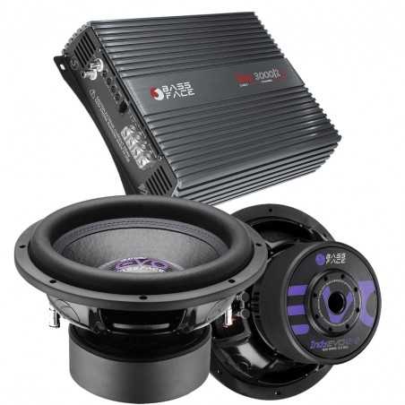 Bass Face BassPack Indy x2 - Amplificatore 3000 Watt Rms + 2 Subwoofer Da 30 Cm