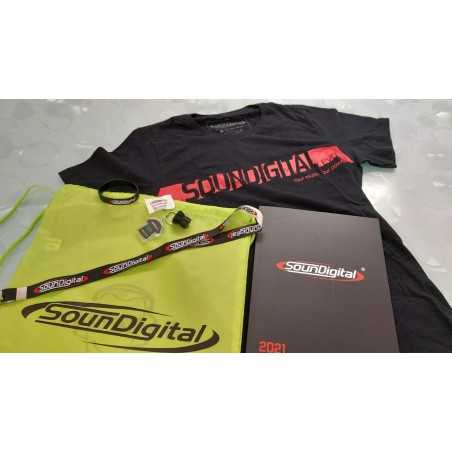 Gadget Pack SounDigital GPS T-Shirt + Portachavi Con Mini Subwoofer Piccolo 3 Adesivi
