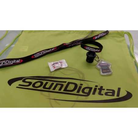 Gadget Pack SounDigital GPS T-Shirt + Portachavi Con Mini Subwoofer Piccolo 3 Adesivi