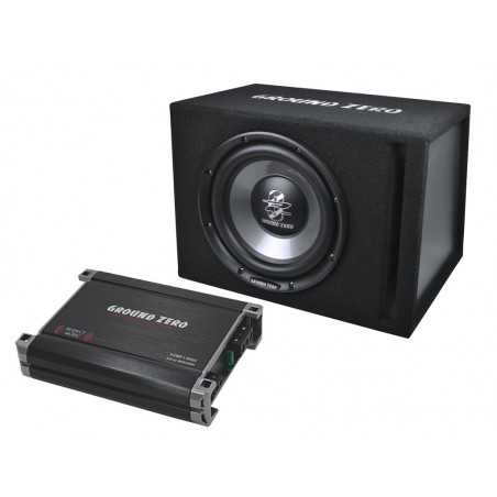 BassPack Ground Zero Gx 250  Subwoofer Da 25 In Cassa + Amplificatore Ground Zero