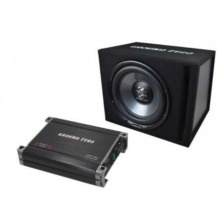 BassPack Ground Zero Gx 200 Subwoofer Da 20 In Cassa + Amplificatore Ground Zero