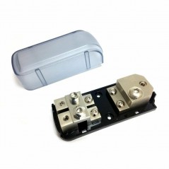Portafusibile ingresso 50mm 2 uscite 20mm con fusibili 150 sdoppiatore cavi