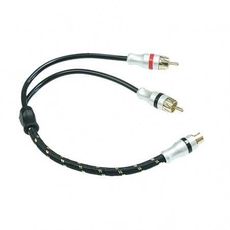 Coppia Sdoppiatori RCA A "Y" 2 Maschi 1 Femmina TRIPLA Schermatura BASS FACE GOLD EDITION Rca PRCAYF.2