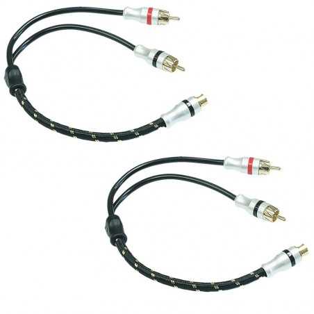 Coppia Sdoppiatori RCA A "Y" 2 Maschi 1 Femmina TRIPLA Schermatura BASS FACE GOLD EDITION Rca PRCAYF.2