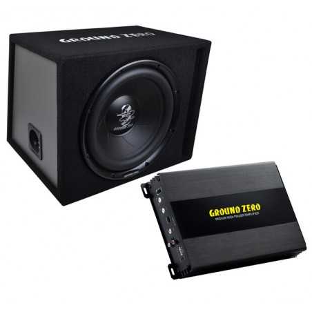 BassPack Ground Zero GZ600  Subwoofer da 30 In cassa + Amplificatore 480 watt rms