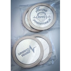 Placche in Plexiglass Specchiato con Logo inciso LOUDEST SOUND ( 2 pezzi ) da installare su portiere