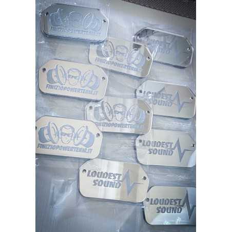 Placche In Plexiglass Specchiato Con Logo Inciso Loudest Sound ( 2 Pezzi ) Da Installare Su Portiere