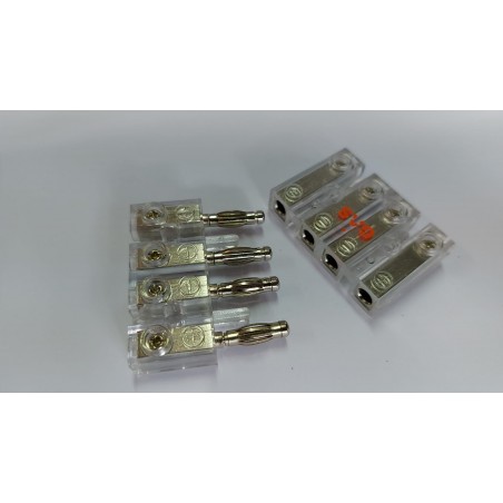 GAS Car Audio BPB4 GAS Connettori a banana 4 vie per collegamento e sgancio OTTIMALE per rapido cavi max x 4mm