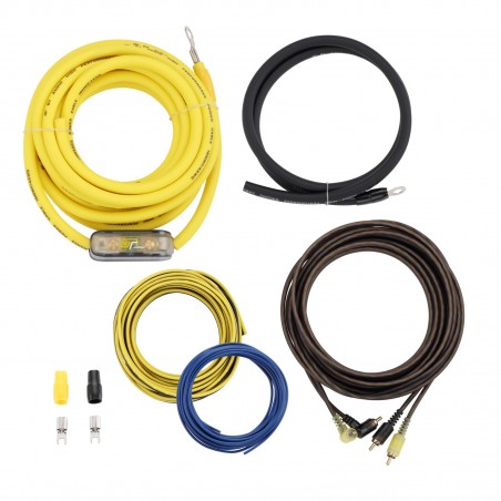 Kit Cavi Auto Ø 18 mm alimentazione massa 18mm portafusibile Cavo RCA e Altoparlanti