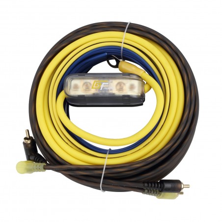 Kit Cavi Auto Ø 7 mm alimentazione massa 7mm portafusibile Cavo casse + RCA