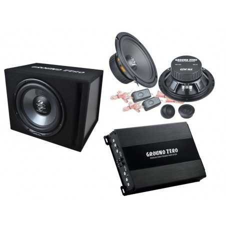 GROUND ZERO SoundPak 2 Impianto completo Amplificatore 4 Canali Casse Subwoofer