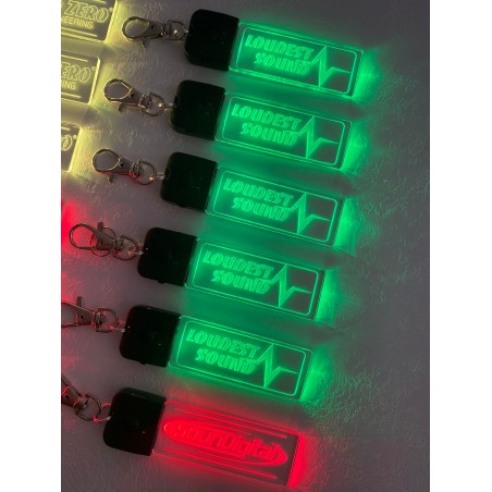 Ciondolo Portachiavi in PlexiGlass con logo inciso a Laser e Luci RGB