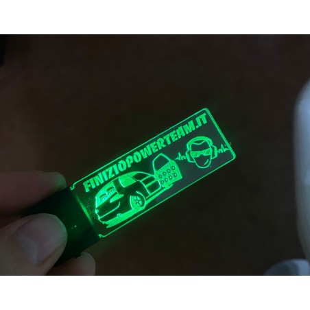 Ciondolo Portachiavi SD In PlexiGlass Con Logo Inciso A Laser E Luci RGB