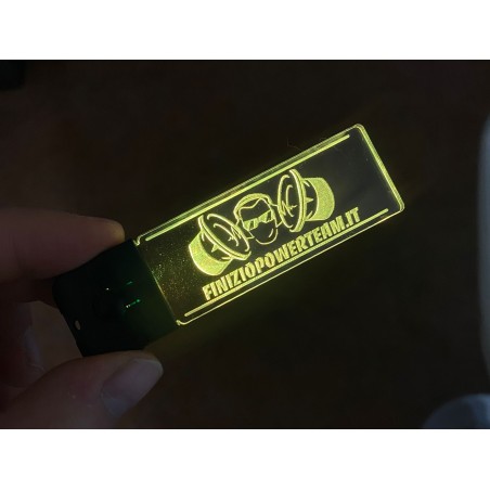 Ciondolo Portachiavi SD In PlexiGlass Con Logo Inciso A Laser E Luci RGB