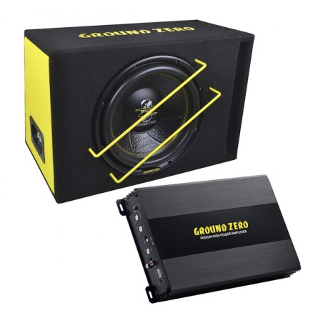 BassPack Ground Zero GZS Subwoofer da 30 In cassa + Amplificatore 1000 watt rms