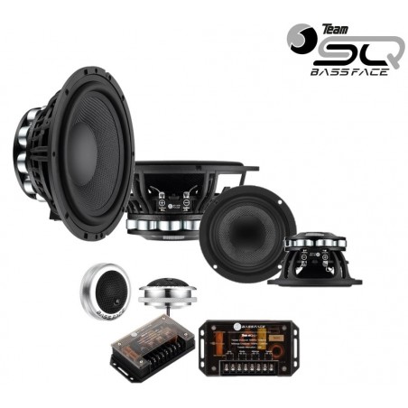BASS FACE TEAM SQ KIT ALTOPARLANTI Set a 3 Vie con Woofer 16 Cm MidRange Tweeter Filtri