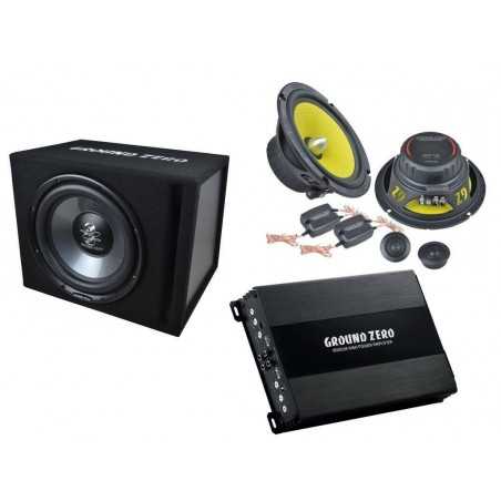GROUND ZERO SoundPak 3 Impianto completo Amplificatore 4 Canali Casse Subwoofer