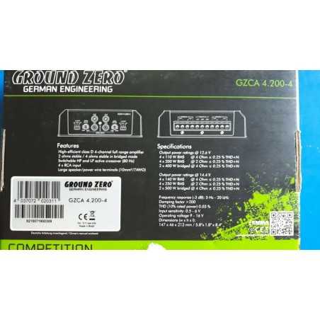 GZCA 4.200-4 Amplificatore Ground Zero 4 CANALI Classe D 4 X 200 Watt rms