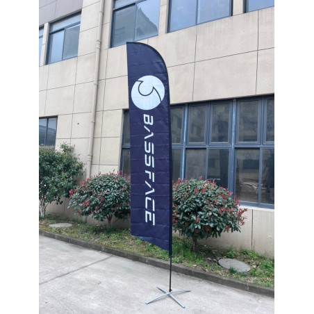 Bandiera ad ala con logo BASS FACE 3 metri