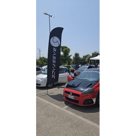 Bandiera ad ala con logo BASS FACE 3 metri