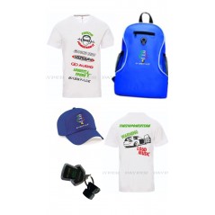 Gadget Pack Bass Face con ZAINO ,  T-Shirt ,  Berretto ,  Portachiavi Subwoofer 3d , Braccialetto e  Adesivo