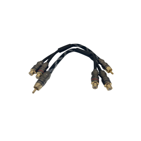 CHESS AUDIO Coppia Sdoppiatori RCA A "Y" 4 Femmine 2 Maschi  TRIPLA Schermatura Qualita Audiophile