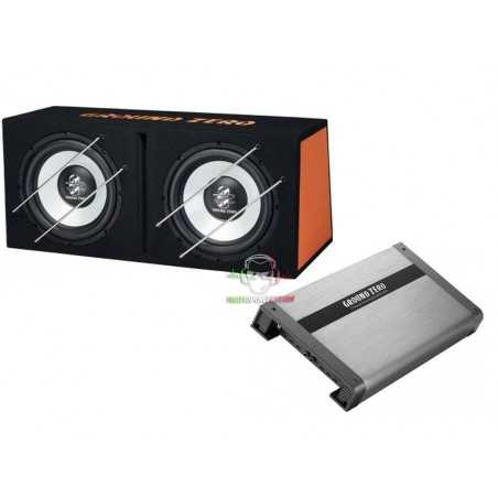 BassPack Ground Zero GTX Subwoofer in cassa Doppio 30 + Amplificatore + T-Shirts