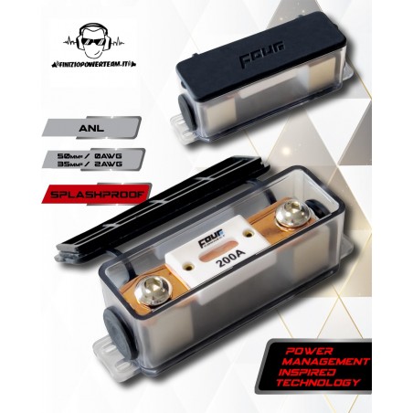 Portafusibile Impermeabile* Antischizzo con fusibile ANL ingresso e uscita da 35 a 50mm