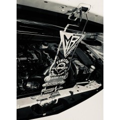 Supporto cofano motore in plexiglass da 8 mm con incisione personalizzata